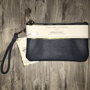 NWT Adrienne Vittadini Studio Gray Charging Clutch